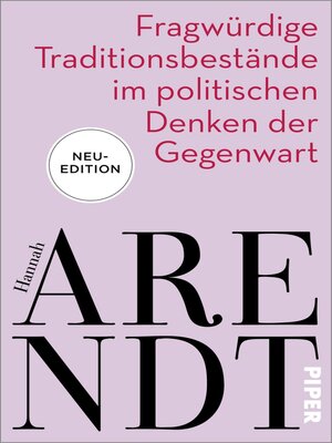 cover image of Fragwürdige Traditionsbestände im politischen Denken der Gegenwart